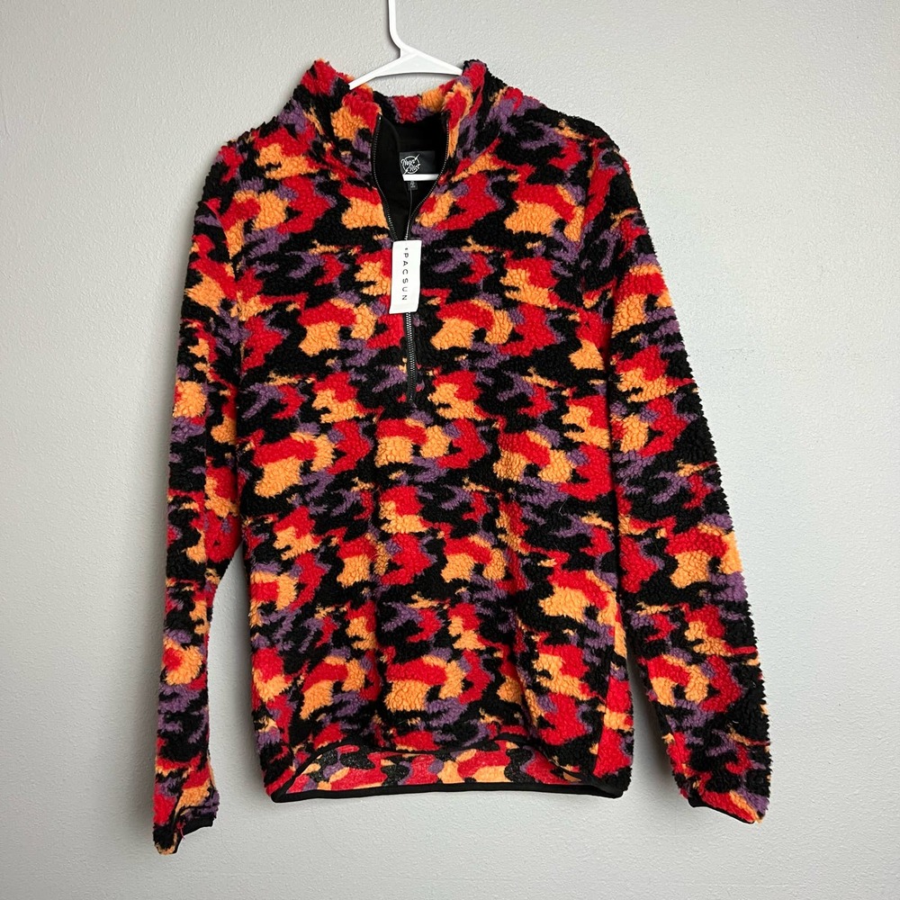 NWT Neon Riot aztec print multi color fleece pull over medium